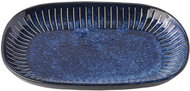 Made In Japan Plate Ridged Indigo Oval 1 piece, 19 x 13 cm - Plate