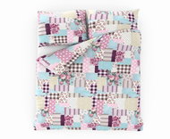 Kvalitex 140 × 200, 70 × 90 cm Patchwork pink - Bed Linen