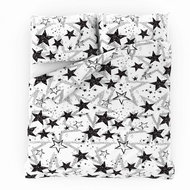 Kvalitex 220 × 200, 70 × 90 cm Stars black - Bed Linen