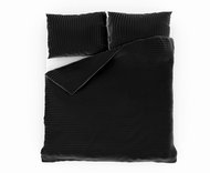 Kvalitex with stripe 140 × 200, 70 × 90 cm black - Bed Linen