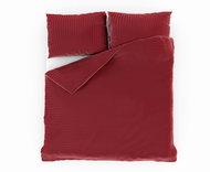 Kvalitex with stripe 140 × 200, 70 × 90 cm red - Bed Linen