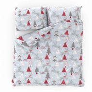 Kvalitex Christmas 140 × 200, 70 × 90 cm Trees grey - Bed Linen