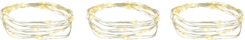 LAALU LED wire silver 3 m with timer, warm white 3 pcs - Light Chain - Main image