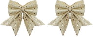 LAALU Set of 2 Bows: Champagne Bows with Glitter 12 × 13cm - Ribbon Bow