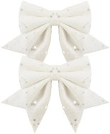 LAALU Set of 2 Bows: White Bows 12 × 13cm - Ribbon Bow