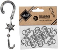 LAALU Ornament Hooks with Star, Plastic, 5.5cm, Silver – Set of 20 - Christmas Ornaments