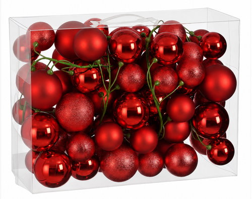 LAALU ROYAL RED Decoration Set for Trees 120–210cm - Christmas Ornaments - Main image