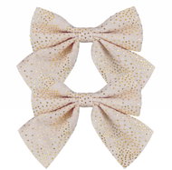 LAALU Set of 2 Bows: Cream Bow with Gold Pattern 12 × 13cm - Ribbon Bow