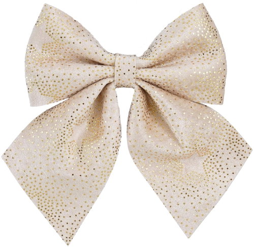 LAALU Cream Bow with Gold Pattern 20 × 23cm - Ribbon Bow - Main image