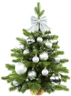 LAALU Ozdobený stromeček stříbrné vánoce II 60 cm s led osvětlením - Vánoční stromek