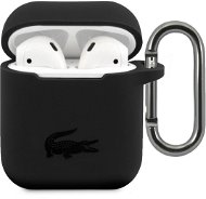 Lacoste Liquid Silicone Glossy Printing Logo Tok az Apple Airpods 1/2-höz - Black - Fülhallgató tok
