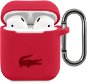 Lacoste Liquid Silicone Glossy Printing Logo puzdro pre Apple Airpods 1/2 Red - Puzdro na slúchadlá