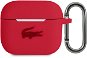 Lacoste Liquid Silicone Glossy Printing Logo puzdro pre Apple Airpods 3 Red - Puzdro na slúchadlá
