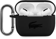 Lacoste Liquid Silicone Glossy Printing Logo puzdro pre Apple Airpods Pro Black - Puzdro na slúchadlá