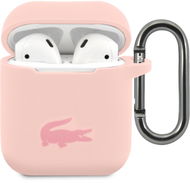 Lacoste Liquid Silicone Glossy Printing Logo Case for Apple Airpods 1/2 Pink - Headphone Case