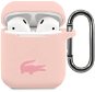 Lacoste Liquid Silicone Glossy Printing Logo Case for Apple Airpods 1/2 Pink - Headphone Case