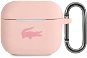 Lacoste Liquid Silicone Glossy Printing Logo Case for Apple Airpods 3 Pink - Headphone Case