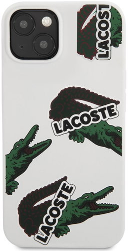 Lacoste Liquid Silicone Allover Pattern Cover for Apple iPhone 13 White - Phone Cover - Main image