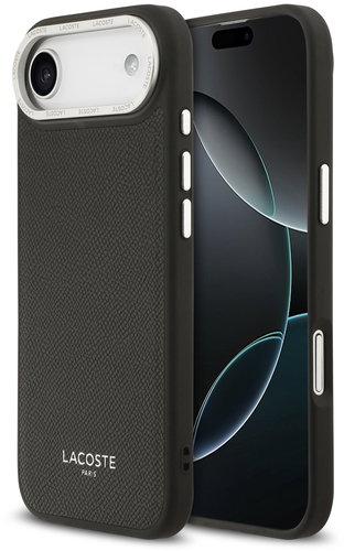 Lacoste PU Leather Champs Elysees MagSafe Back Cover for iPhone Air Black - Phone Cover - Main image