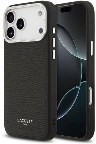 Lacoste PU Leder Champs Elysees MagSafe Rückschutzhülle für iPhone 17 Pro Max Black - Handyhülle - Hauptbild