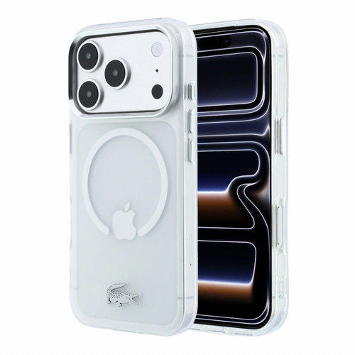 Lacoste IML Frosted Petit Pique Metal Logo MagSafe pro iPhone 18 Pro Transparent - Protective Case - Main image