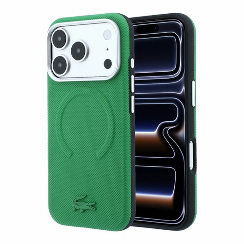 Lacoste PVC Petit Pique Semi Wrap Embossed MagSafe pro iPhone 18 Pro Max Estragon - Protective Case - Main image