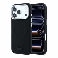Lacoste PVC Petit Pique Semi Wrap Embossed MagSafe pro iPhone 18 Pro Max Black - Protective Case