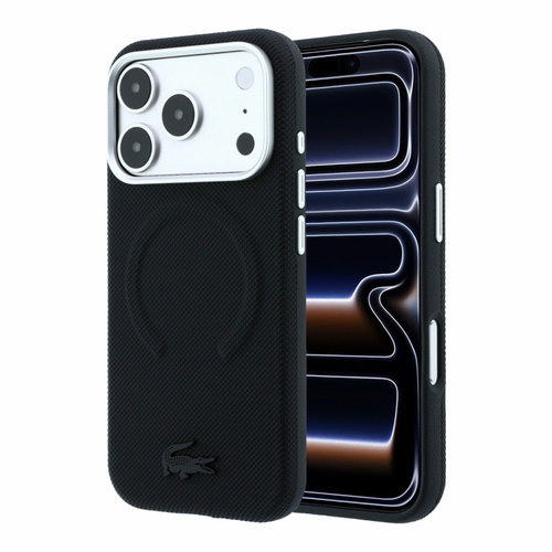 Lacoste PVC Petit Pique Semi Wrap Embossed MagSafe pro iPhone 18 Pro Max Black - Protective Case - Main image