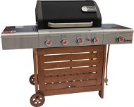 Landmann Gas Grill TRITON 4.1 PTS, Black, with Wooden Trolley (15,0 kW), 12202 - Grill