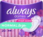 Panty Liners ALWAYS Dailies Normal To Go Fresh Pads 20 pcs - Slipové vložky