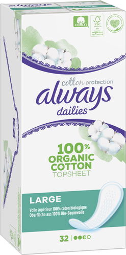 Always Dailies Organic Cotton Protection Normal Panty Liners