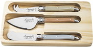 LAGUIOLE Sýrové nože Premium Line Treasure 3 ks, nerez, barevné rukojeti, dřevěný podnos - Knife Set