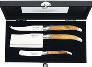 LAGUIOLE Luxury Line Sada nožů na sýr 3 ks, rukojeť z olivového dřeva, délka 100 mm - Knife Set