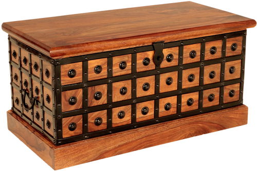 LAKŠMI Truhla Jali 90 × 45 × 45 z indického masivu palisandr - light honey - Truhla - Hlavní obrázek