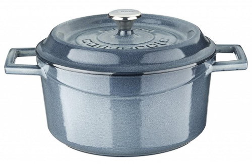 LAVA METAL Cast iron mini pot round 10 cm - grey majolica - Pot - Main image