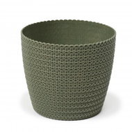 LAMELA Květináč MAGNOLIA ECO JERSEY, průměr 22 cm, výška 18.5 cm, zelený - Květináč