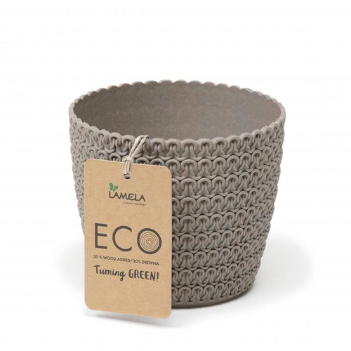 LAMELA Květináč MAGNOLIA ECO JERSEY, průměr 26 cm, výška 22 cm, šedý - Flower Pot - Main image