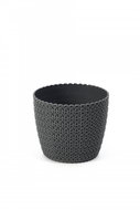 LAMELA Květináč MAGNOLIA JERSEY, průměr 22 cm, výška 18.5 cm, antracitový - Květináč