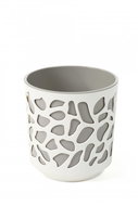 LAMELA Flowerpot DUET, 190 mm, cream/dark grey - Flower Pot