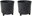 Black concrete, set of 2
