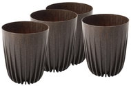 Lamela Flowerpot MIRA 14,5 cm, coffee espresso, set of 4 - Flower Pot