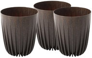 Lamela Flowerpot MIRA 19 cm, coffee espresso, set of 3 - Flower Pot