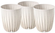 Lamela Flowerpot MIRA 19 cm, wood white, set of 3 - Flower Pot