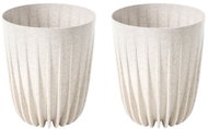 Lamela Flowerpot MIRA 25 cm, wood white, set of 2 - Flower Pot