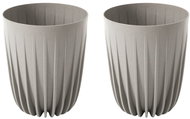 Lamela Flowerpot MIRA 25 cm, wood grey, set of 2 - Flower Pot