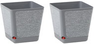 Lamela Flower pot KORA 18 × 18 cm, textile, grey, set of 2 - Flower Pot