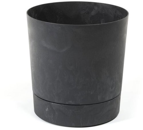 Lamela Flowerpot AURA + bowl 35 cm, black concrete effect - Flower Pot - Main image