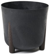Lamela Flowerpot FRIDA diameter 30 cm, concrete-black effect - Flower Pot