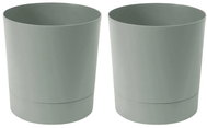 Lamela Flowerpot AURA + bowl 22,5 cm, grey-green, set of 2 - Flower Pot