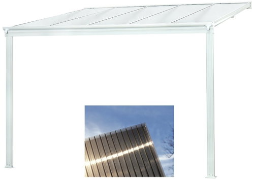 LANITPLAST Aluminium pergola WALL 33 white + bronze PC - Pergola - Main image
